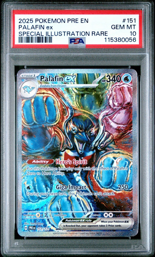 2025 POKEMON PRE EN-PRISMATIC EVOLUTIONS ILLUSTRATION RARE PALAFIN EX PSA 10