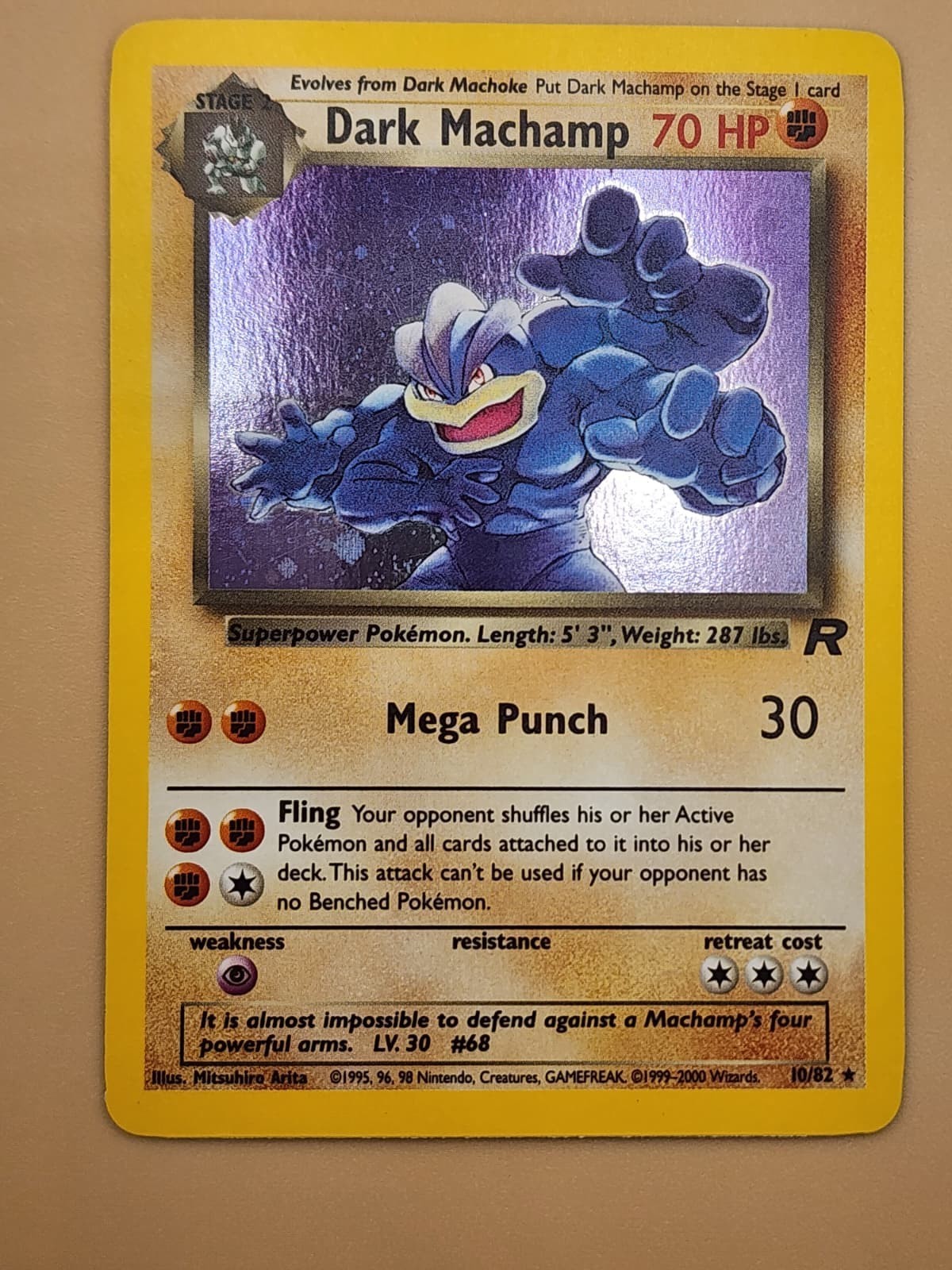 Dark Machamp 10/82 Team Rocket Holo Moderately Played MP