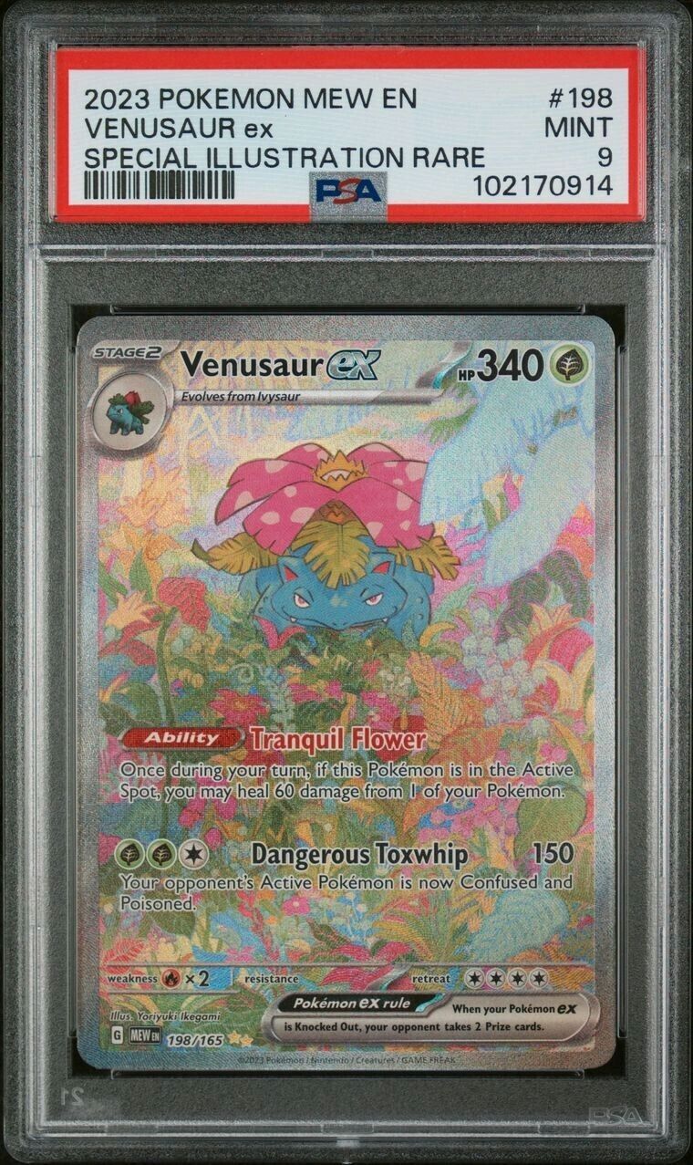 2023 POKEMON MEW EN-151 SPECIAL ILLUSTRATION RARE #198 VENUSAUR EX PSA 9