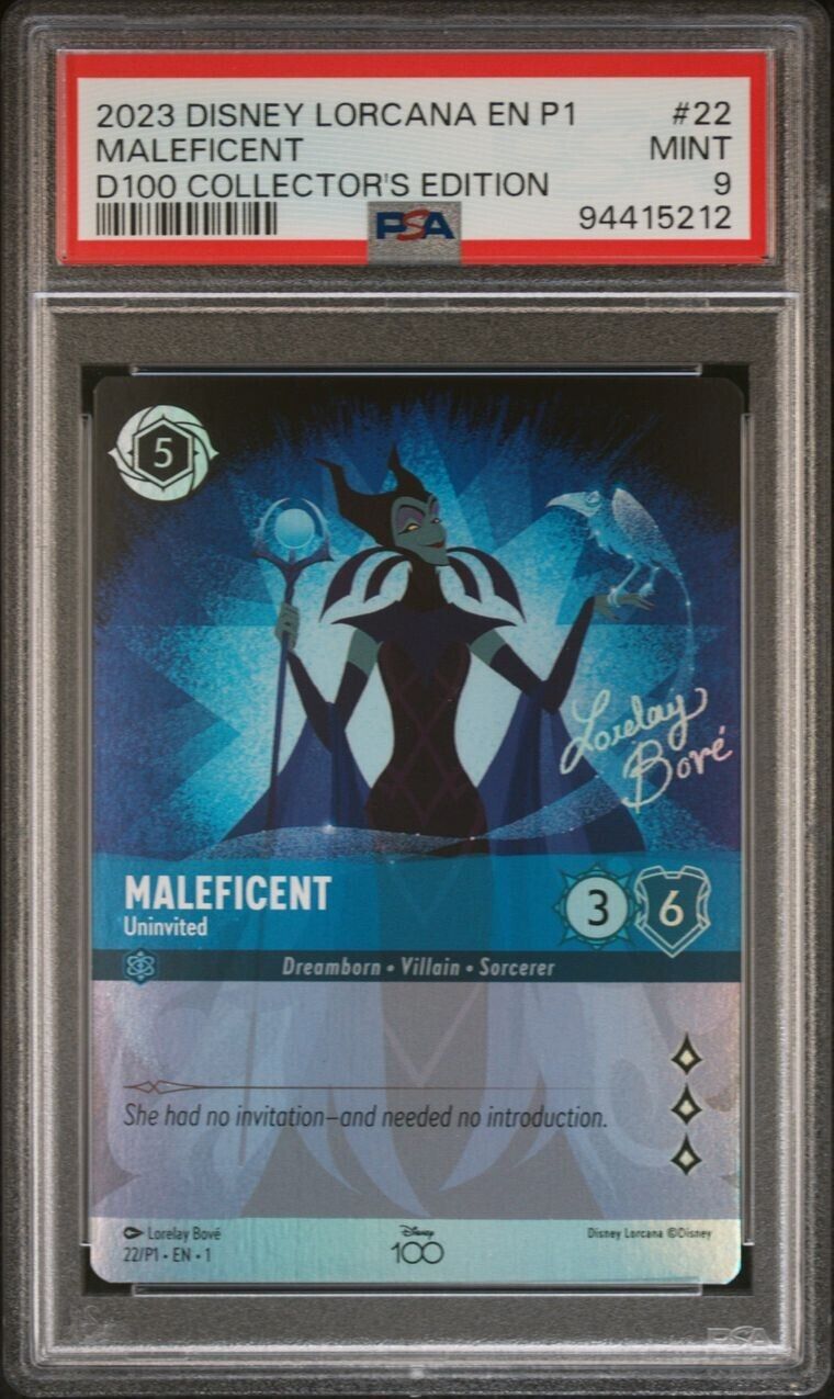 2023 Disney Lorcana D100 Collector's Edition Maleficent EN P1 #22 PSA 9