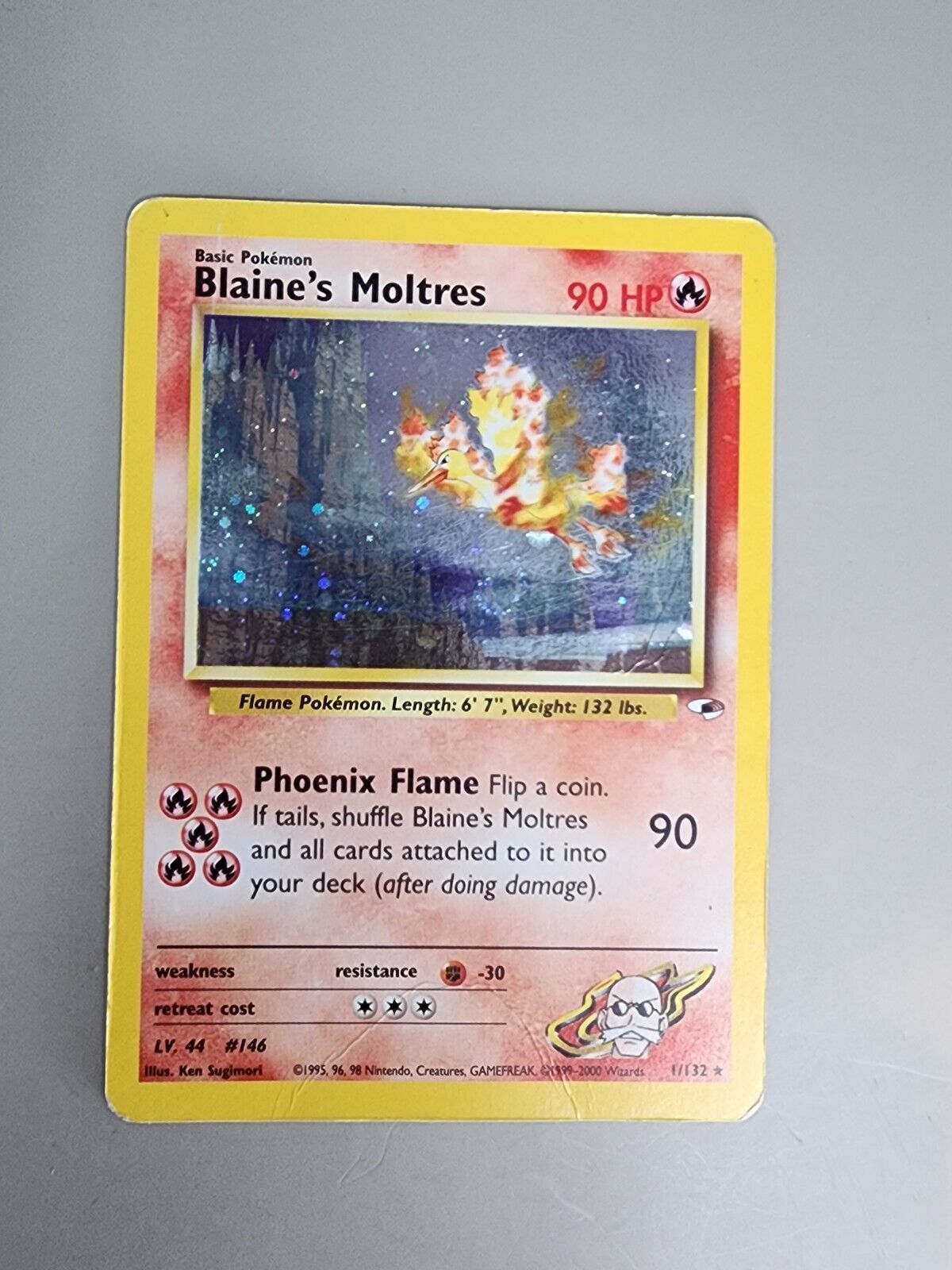 Blaine's Moltres 001/132 Gym Heroes Holo HP