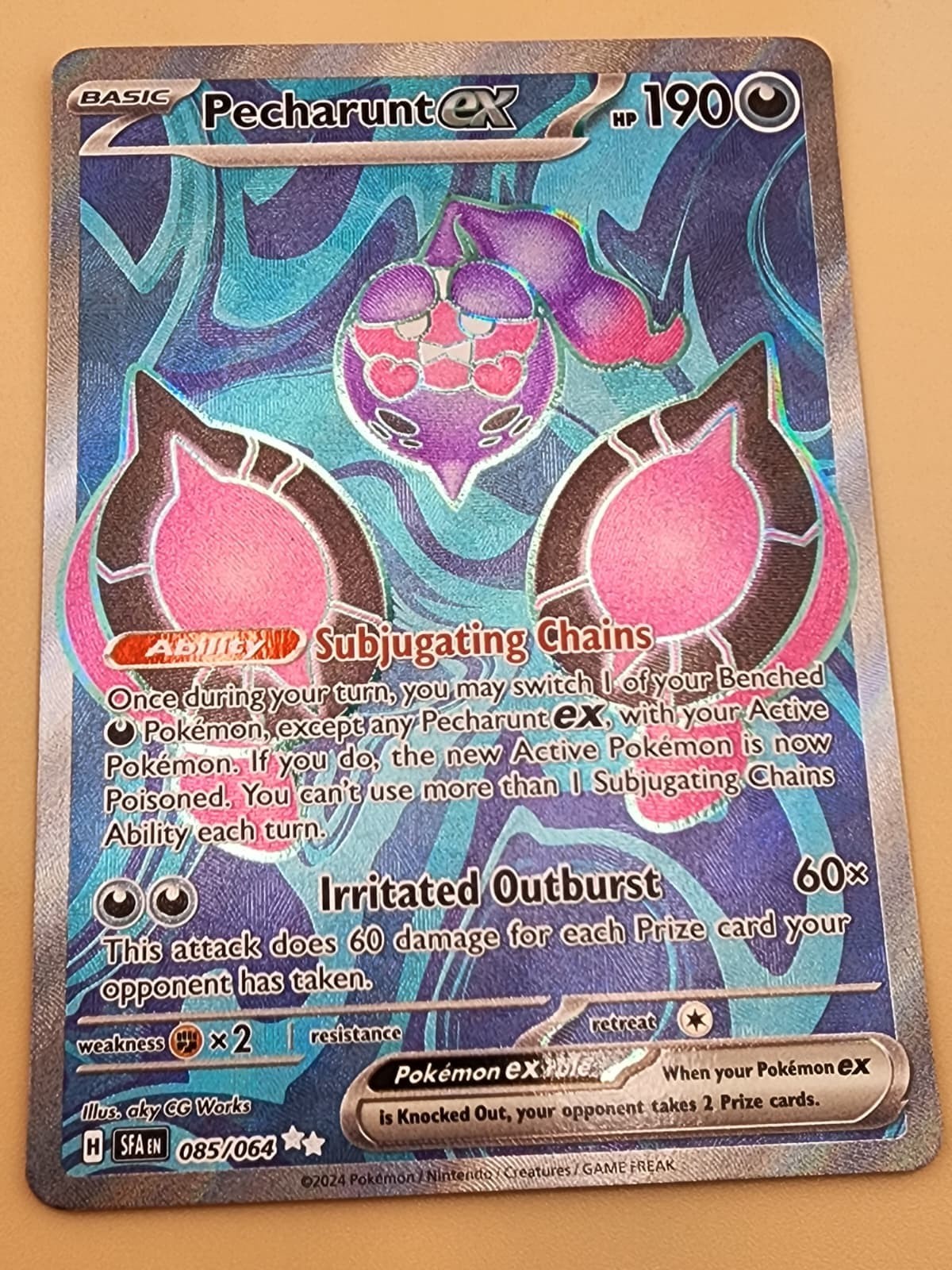 Pecharunt ex 085/064 Sv: Shrouded Fable Holo Near MInt (NM)