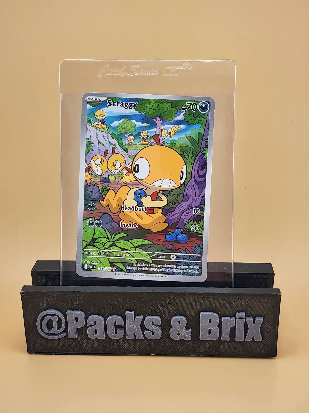 Scraggy 138/086 Sv: White Flare Holo Near MInt NM