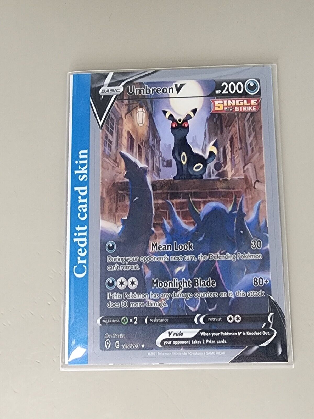 CREDIT CARD SKIN - Umbreon V 189/203