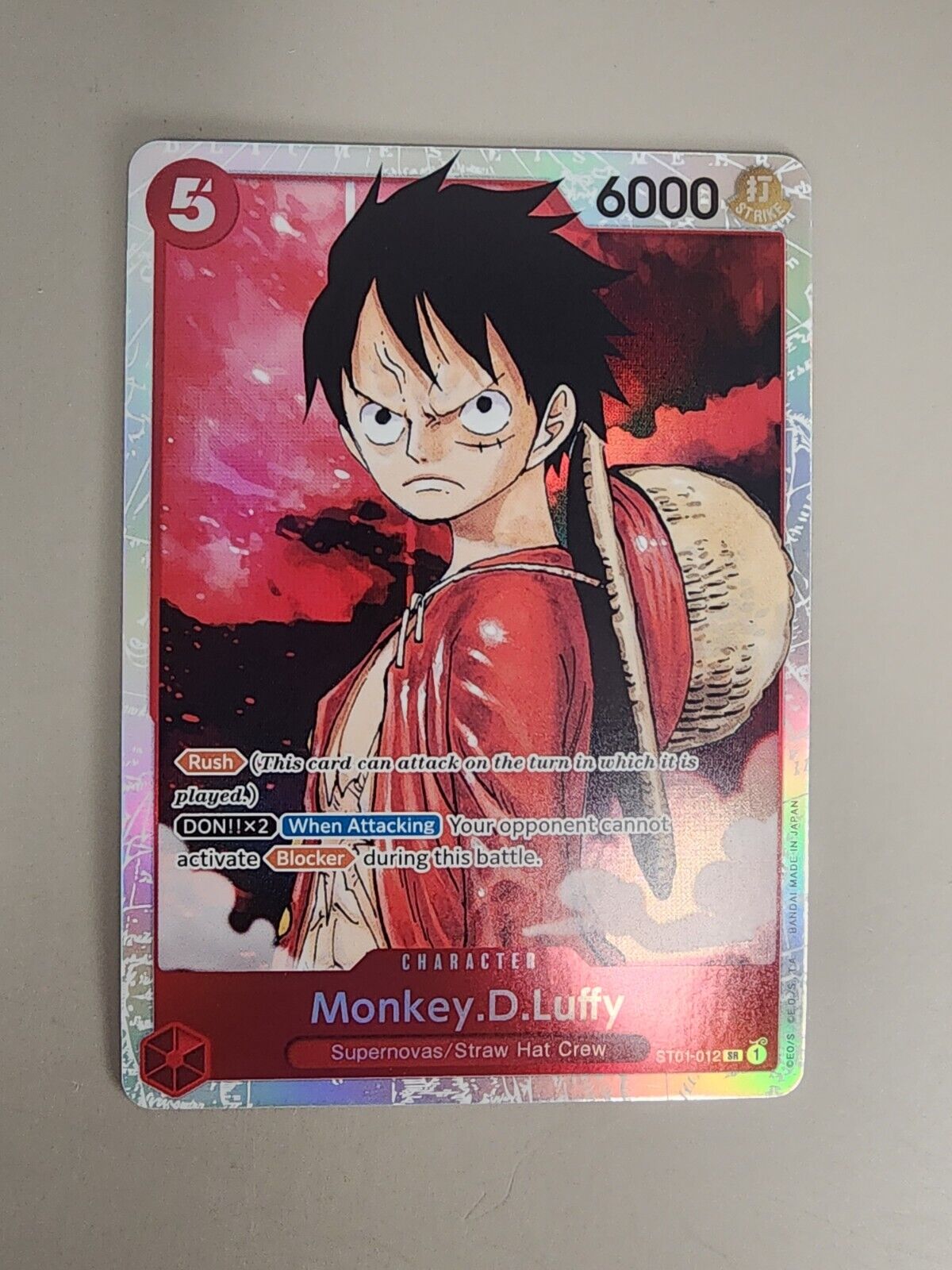 One Piece TCG Monkey.D.Luffy ST01-012 Super Rare - Straw Hat Crew - Red - NM