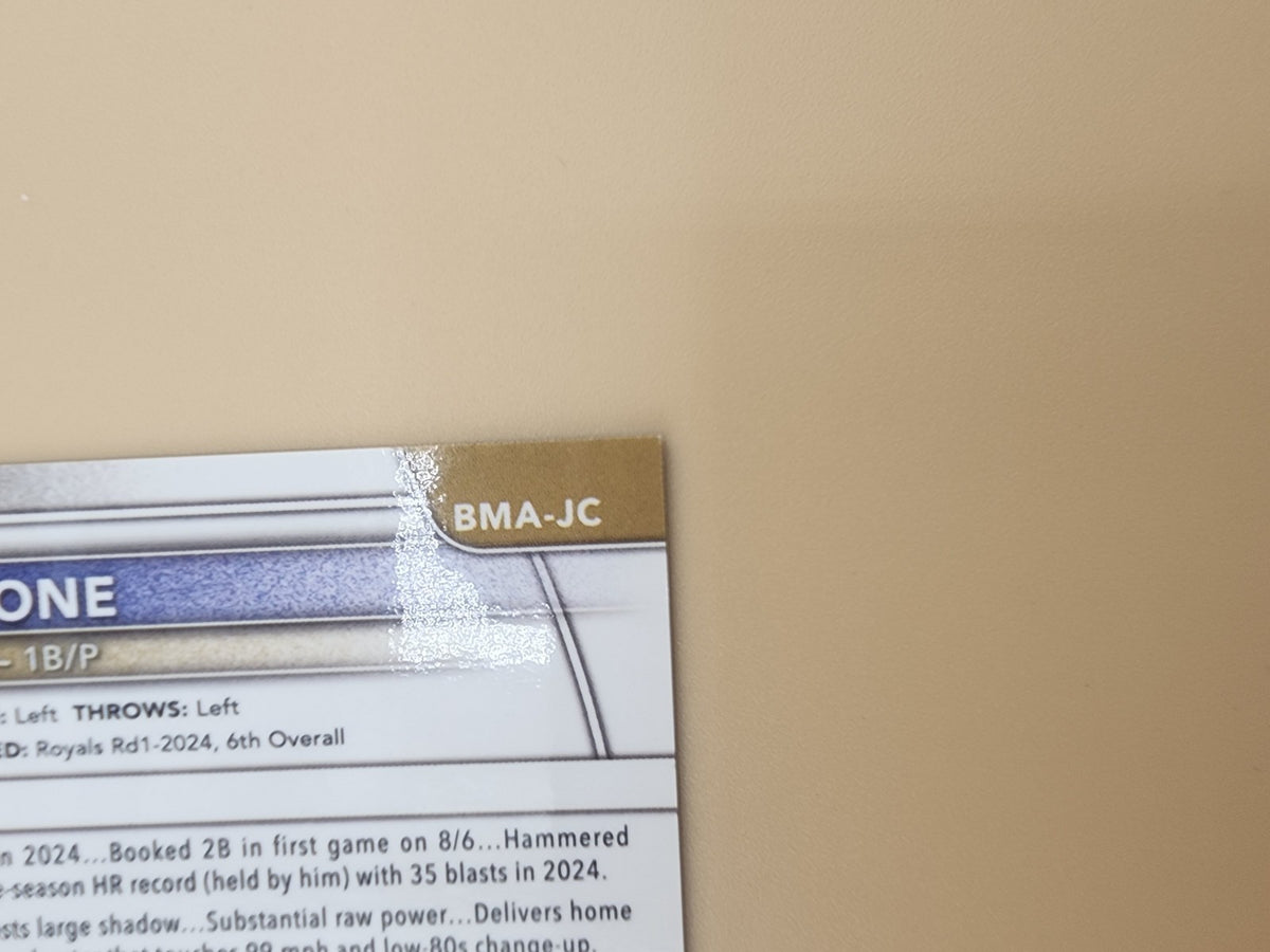 2025 Bowman Chrome Mega Box Jac Caglianone #BMA-JC Auto Blue /199 Royals