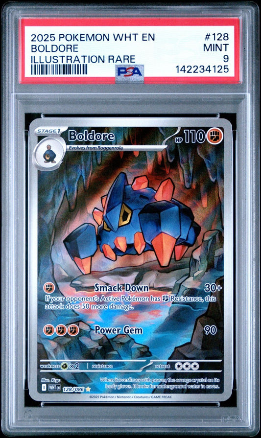 2025 Pokemon SV White Flare WHT EN Boldore Illustration Rare #128/086 PSA 9
