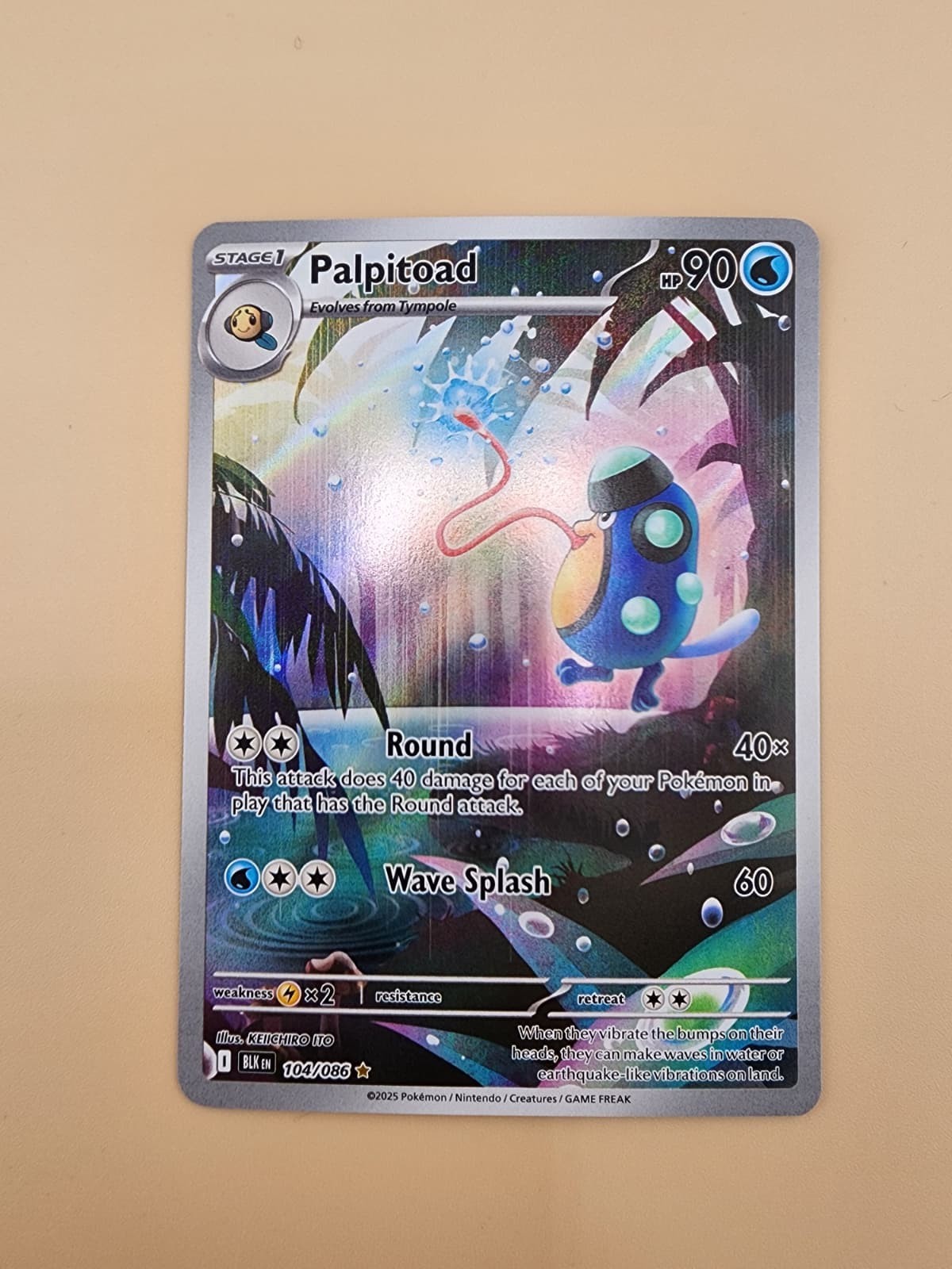 Palpitoad 104/086 Sv: Black Bolt Holo Lightly Played (LP)