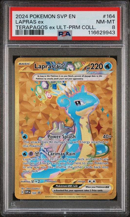 2024 POKEMON SVP EN-SV BLACK STAR PROMO #164 LAPRAS EX PSA 8