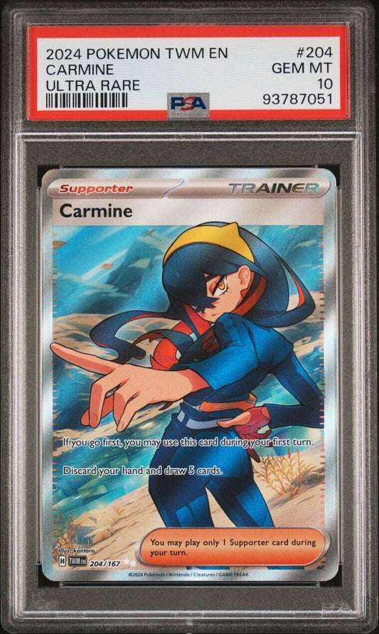 Pokémon TCG Carmine Twilight Masquerade 204/167 Ultra Rare PSA 10 S&V