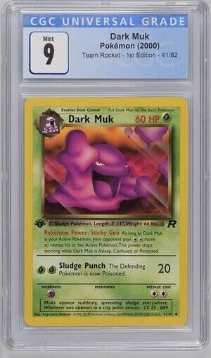 CGC 9 Dark Muk 1st Edition 41/82 Team Rocket Pokemon Card MINT