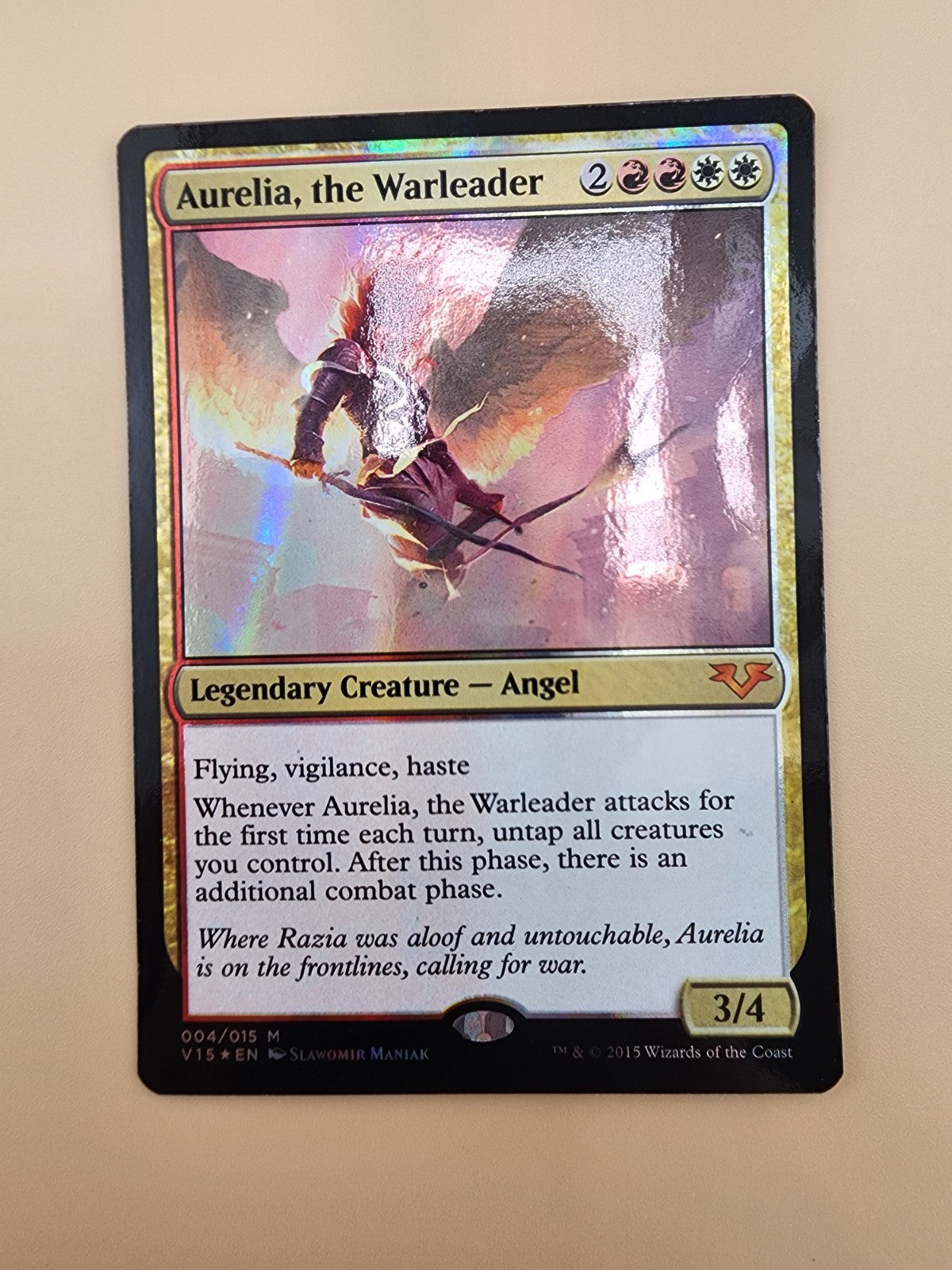 Aurelia, the Warleader - Foil - From The Vault: Angels - Light Play - MTG LP