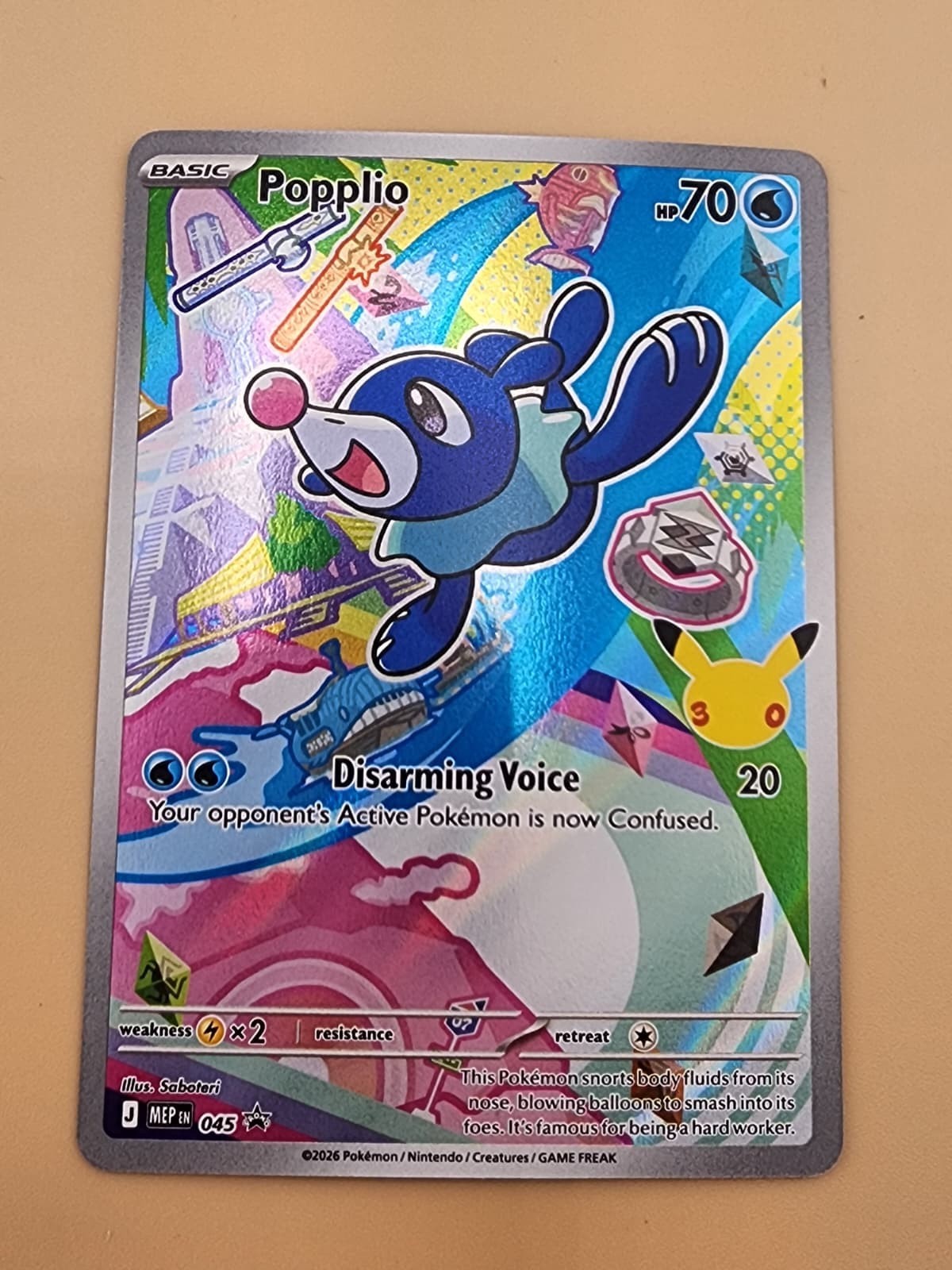 Popplio 045 Me: Mega Evolution Promo Holo Near Mint NM)