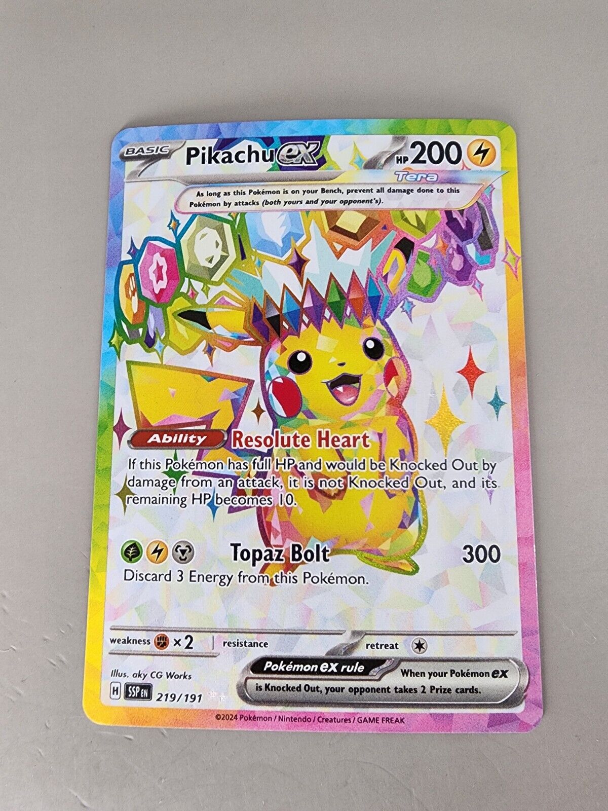 Pikachu ex 219/191 Sv08: Surging Sparks Holo