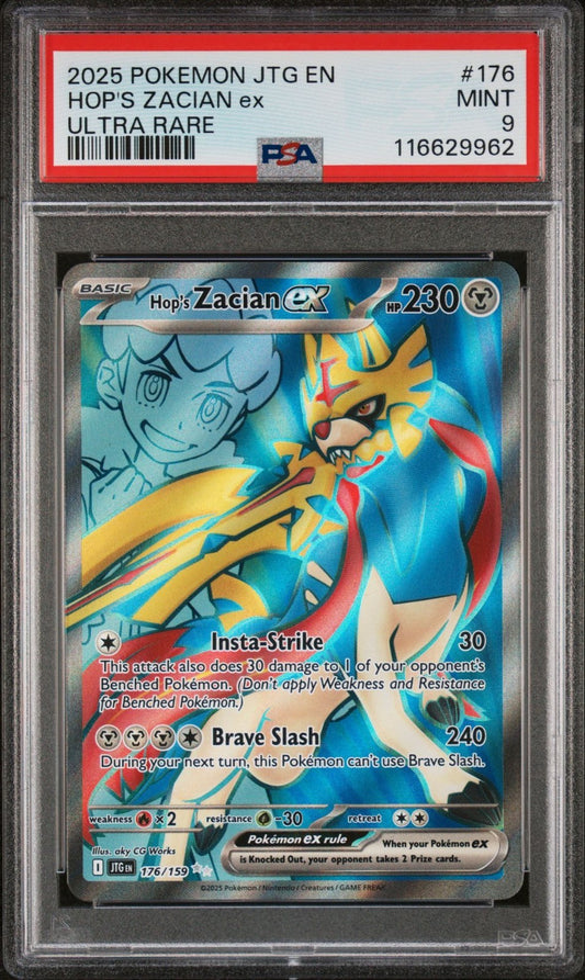 2025 POKEMON JTG EN-JOURNEY TOGETHER ULTRA RARE #176 HOP'S ZACIAN EX PSA 9