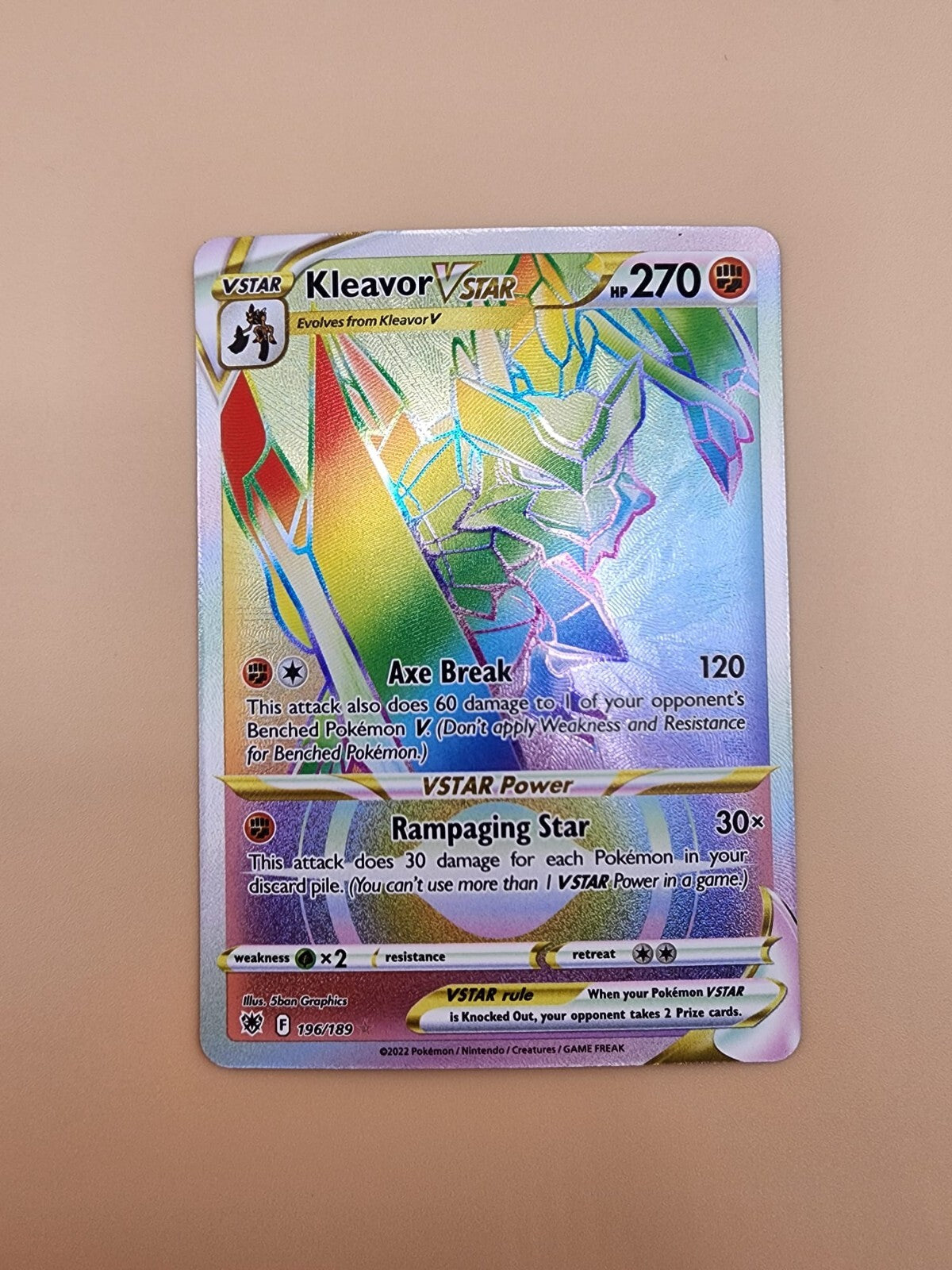 Kleavor VSTAR (Secret) 196/189 Swsh10: Astral Radiance Holo Near Mint (NM)