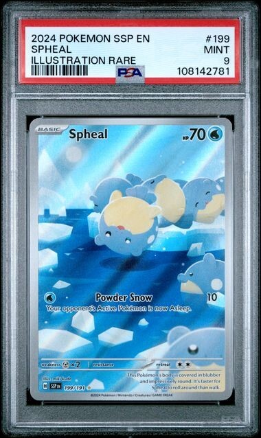 SURGING SPARKS #199 SPHEAL PSA 9 Mint Illustration Rare
