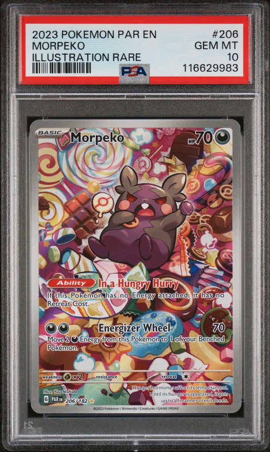 2023 POKEMON PAR EN-PARADOX RIFT 206 MORPEKO ILLUSTRATION RARE PSA 10