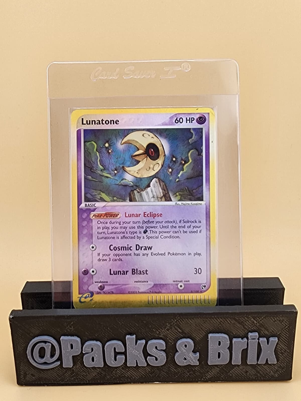 Lunatone 8/100 EX Sandstorm Holo Moderately Played MP