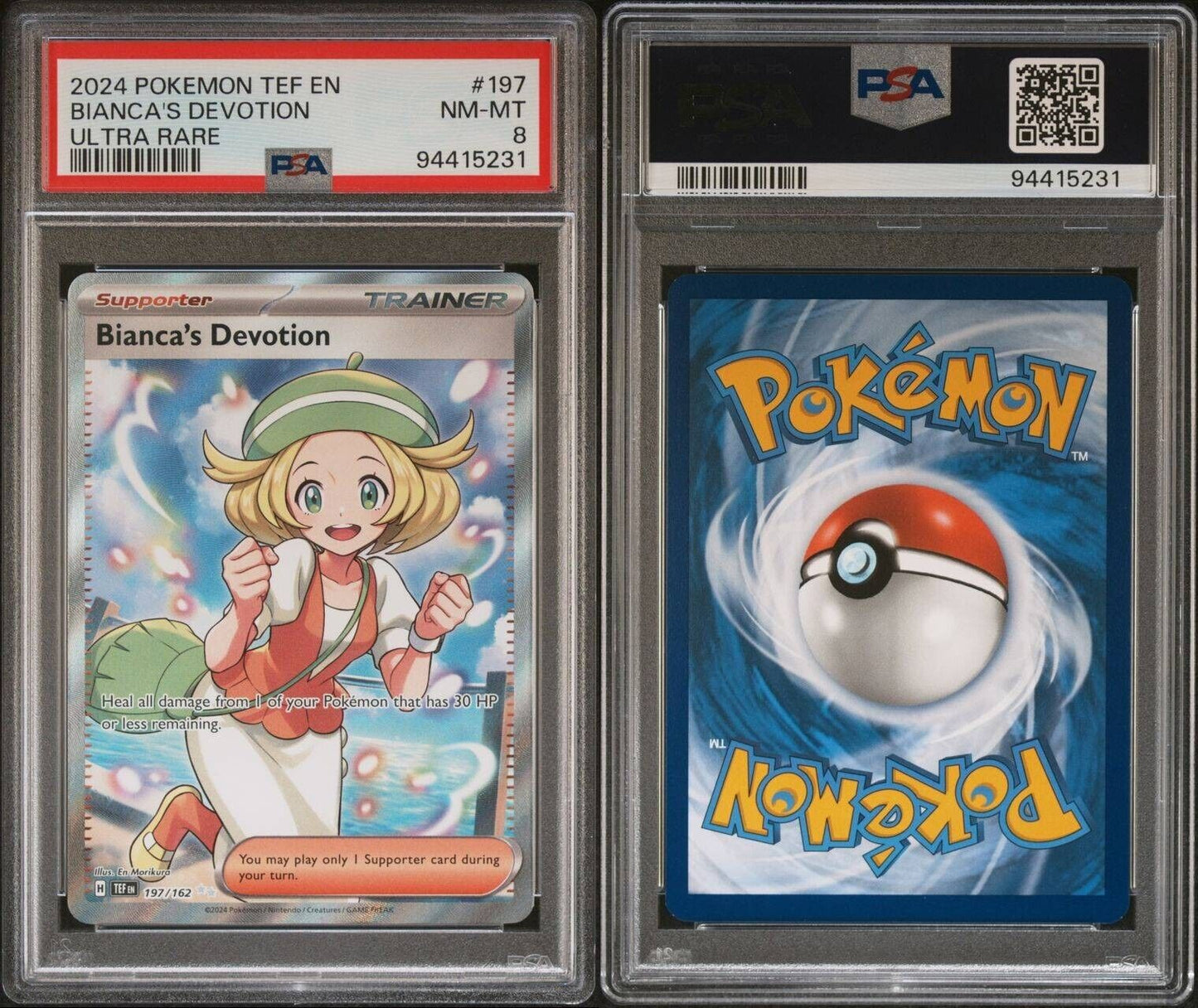 Pokemon PSA 9 Mint Bianca's Devotion 197/162 Holo Ultra Rare - Temporal Forces