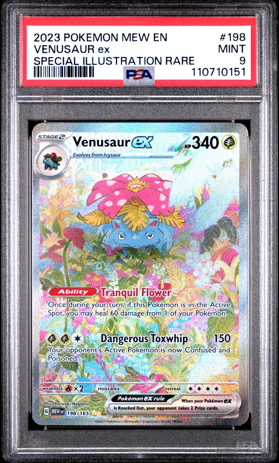 Venusaur ex 198/165 Sv: Scarlet & Violet 151 Holo PSA 9