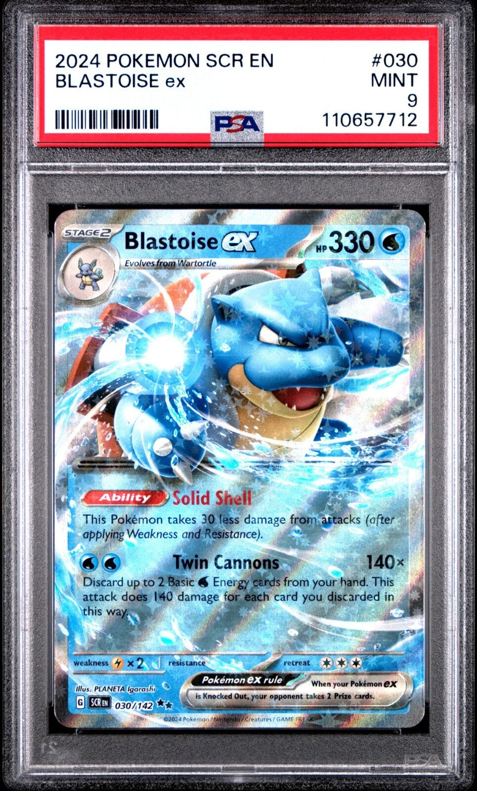 Blastoise ex 030/142 Sv07: Stellar Crown Holo PSA 9