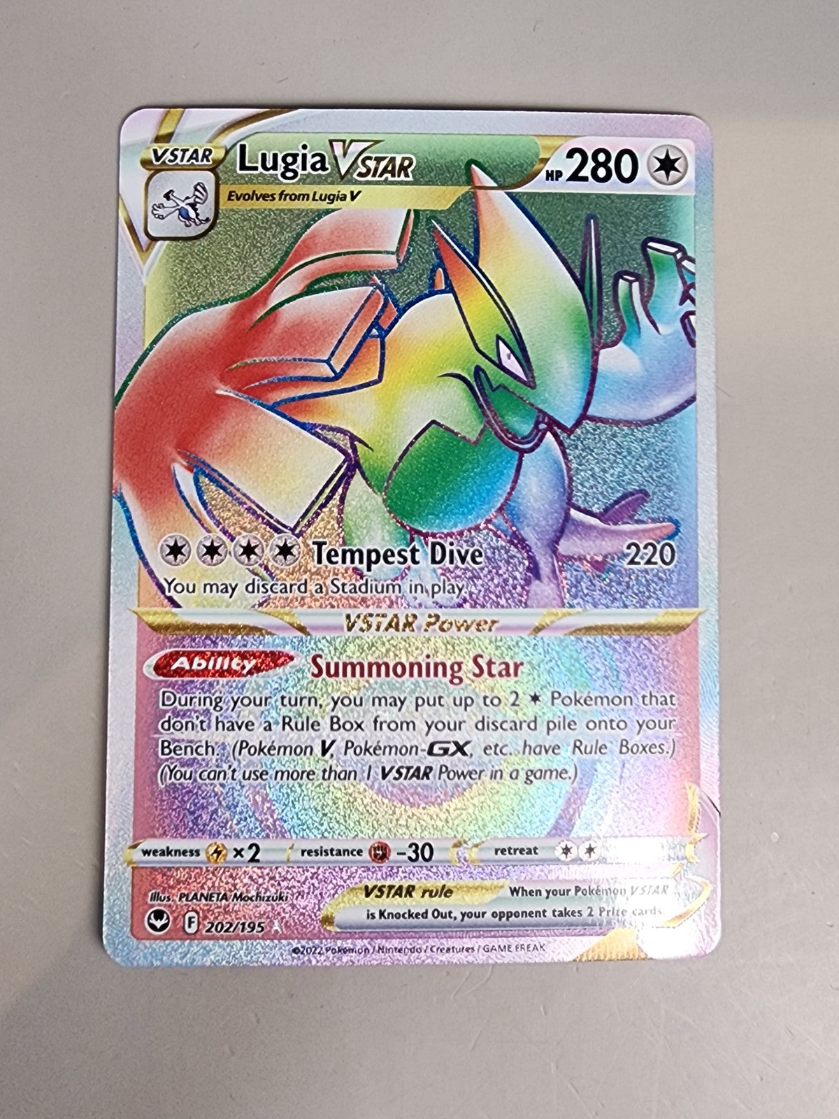 Lugia VSTAR (Secret) 202/195 Swsh12: Sword & Shield - Silver Tempest Holo NM/MT