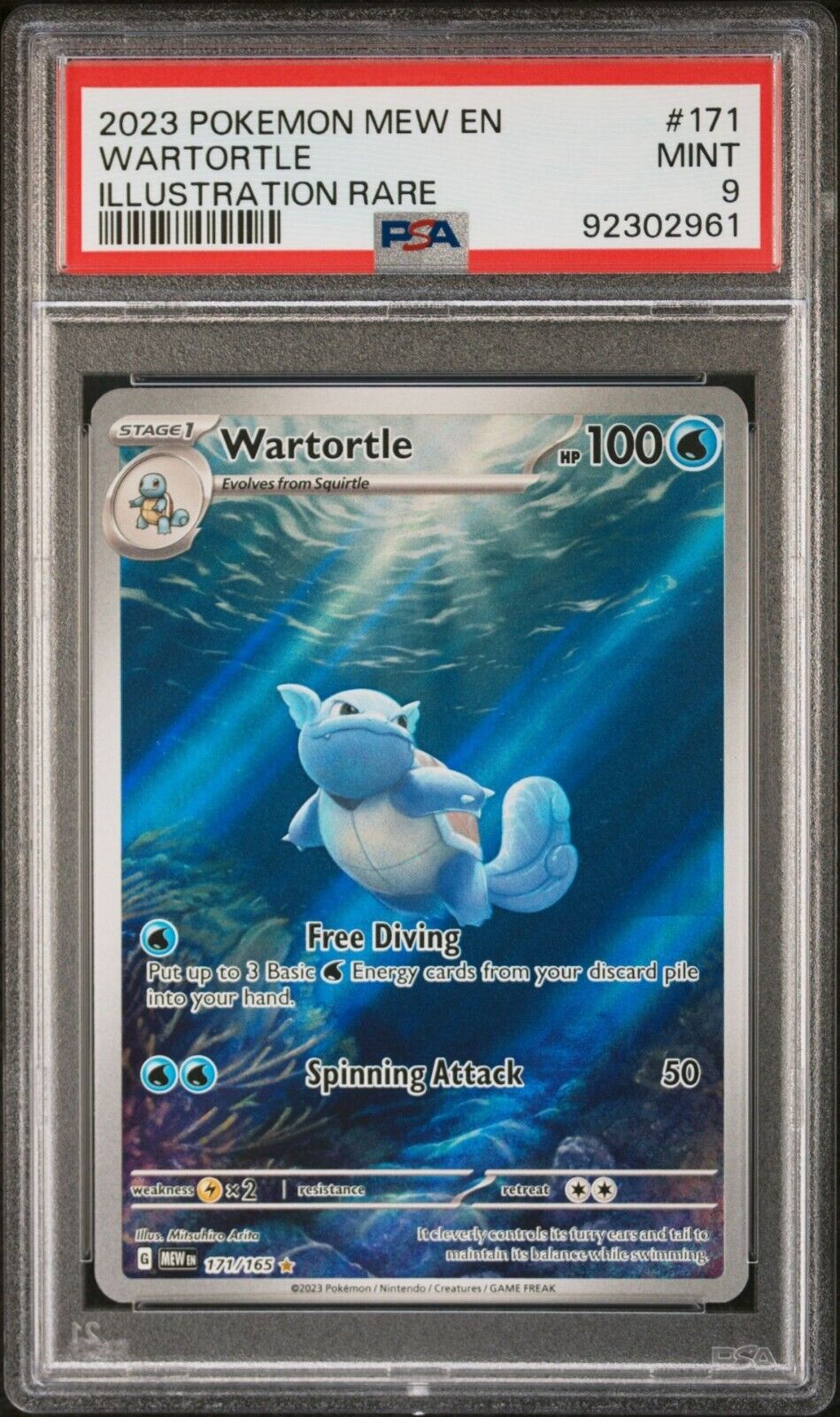 Pokemon Wartortle 171/165 Pokemon 151 Illustration Rare PSA 9