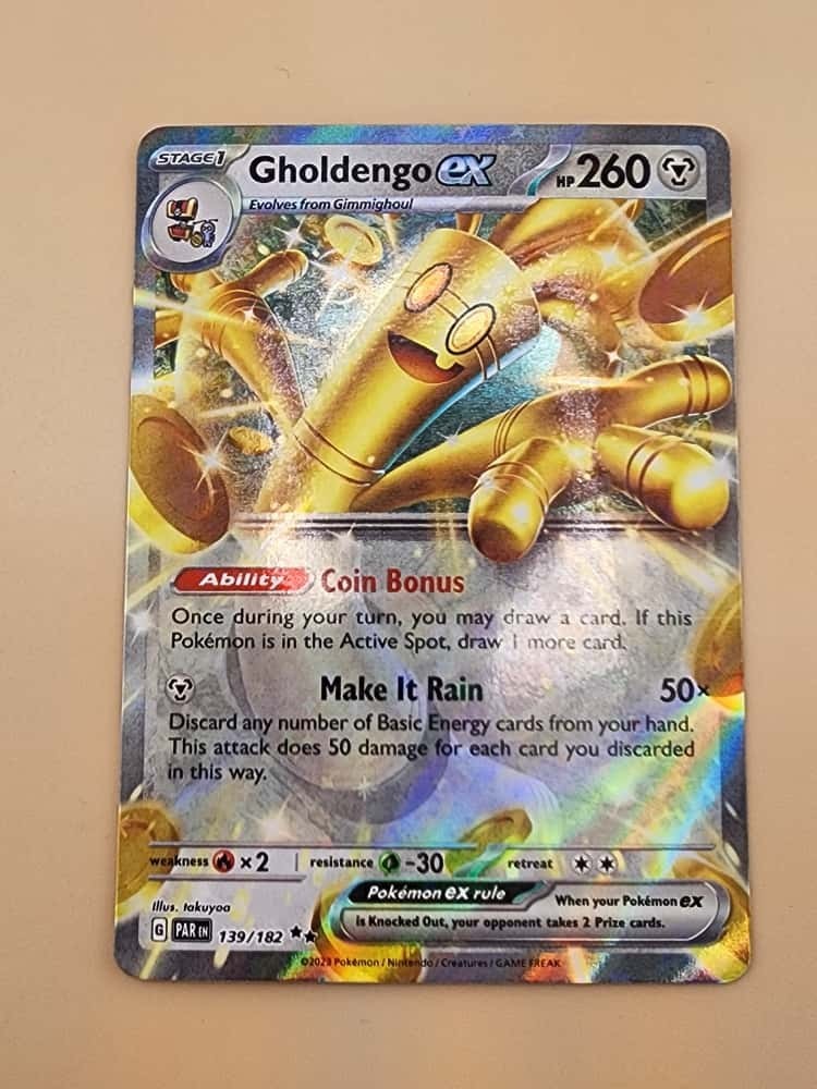 Gholdengo ex 139/182 SV04: Paradox Rift Holo Near Mint (NM)