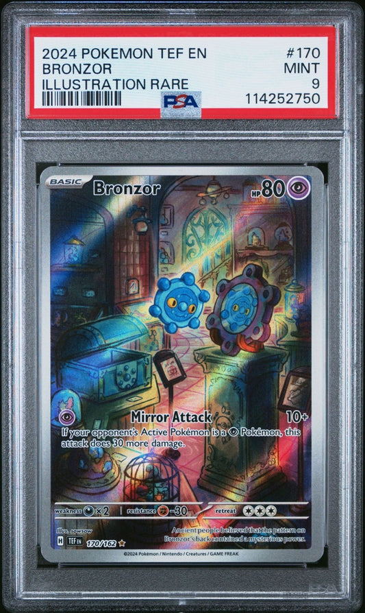 2024 POKEMON TEF EN-TEMPORAL FORCES ILLUSTRATION RARE #170 BRONZOR PSA 9