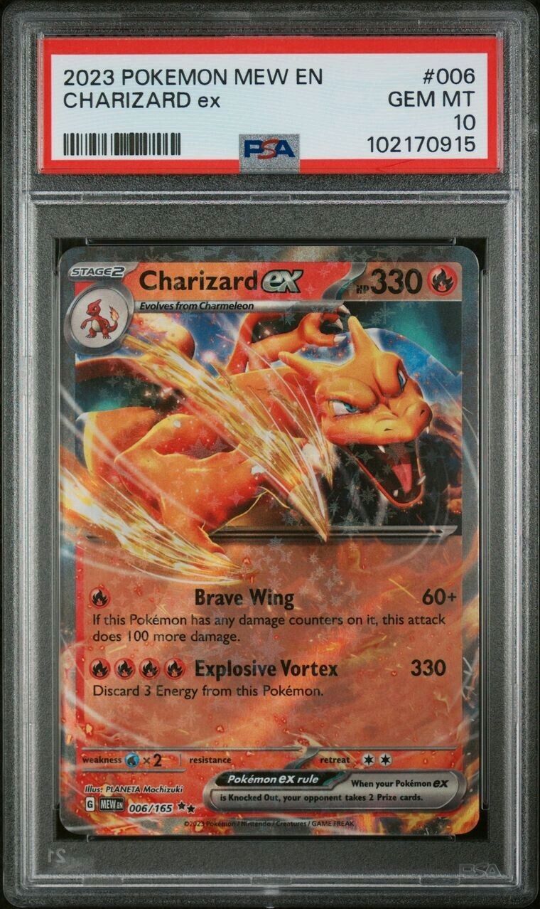 Pokemon TCG Charizard ex 006/165 Scarlet & Violet 151 Holo PSA 10