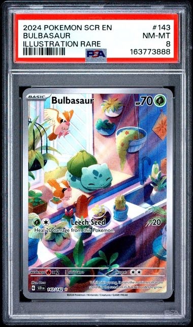 Bulbasaur 143/142 Sv07: Stellar Crown Holo GRADED PSA 8 NM-MT