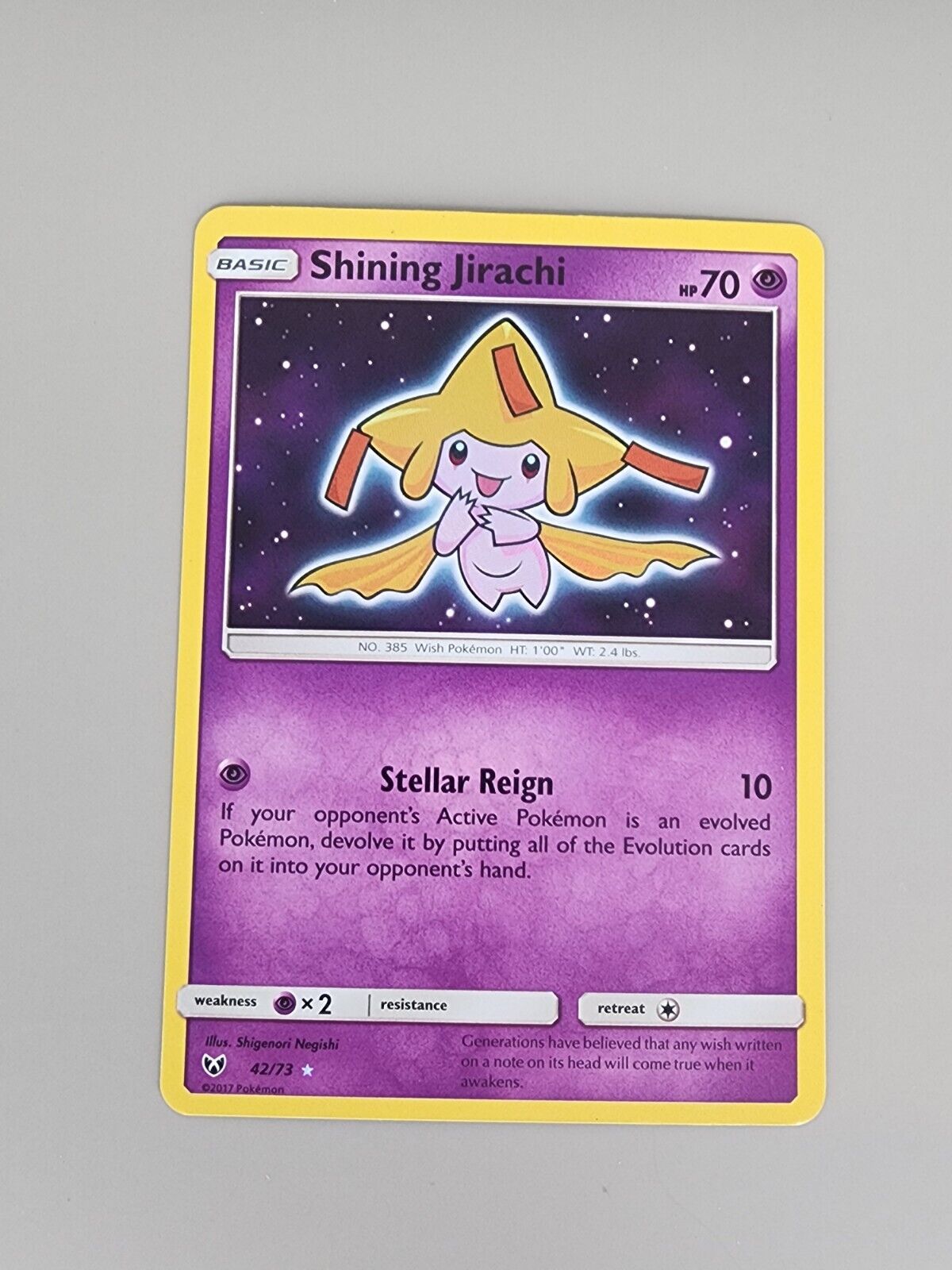 Pokémon TCG Shining Jirachi Shining Legends 42/73 Holo Shiny Holo Rare