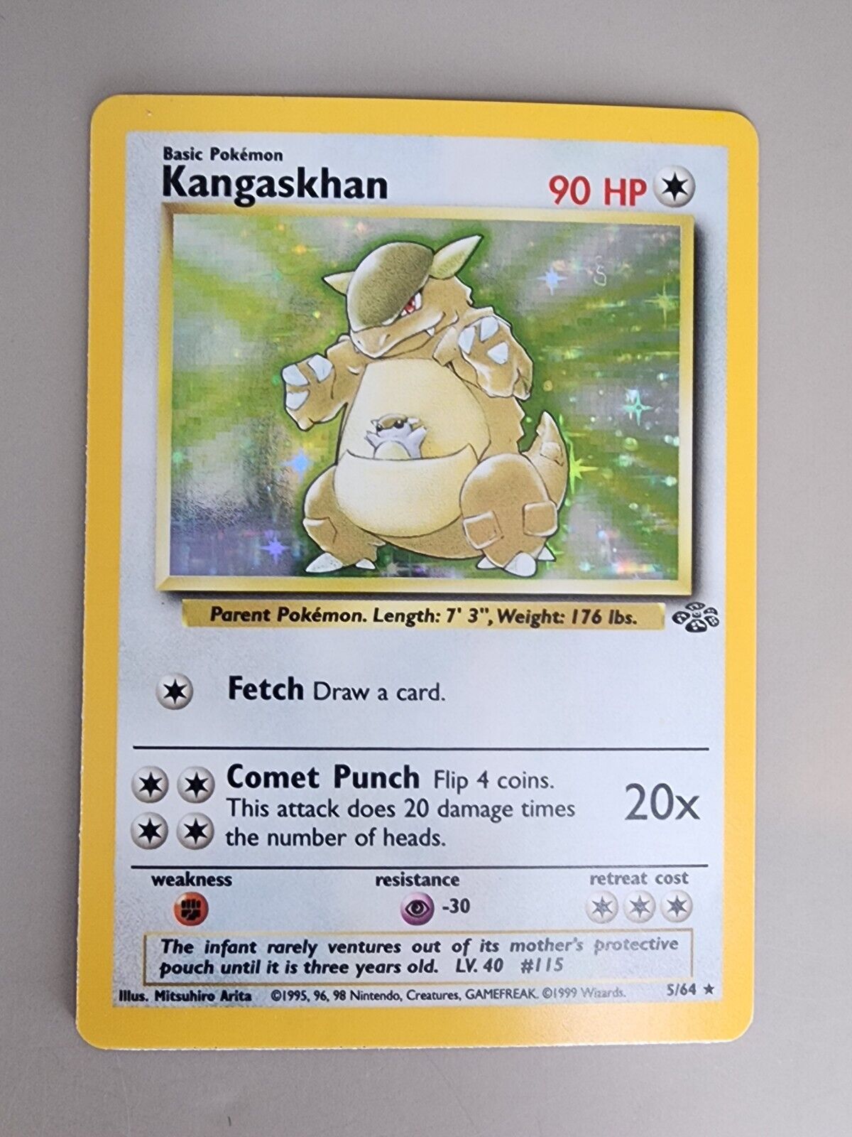 Pokémon TCG Kangaskhan Jungle 5/64 Holo Unlimited Holo Rare LP