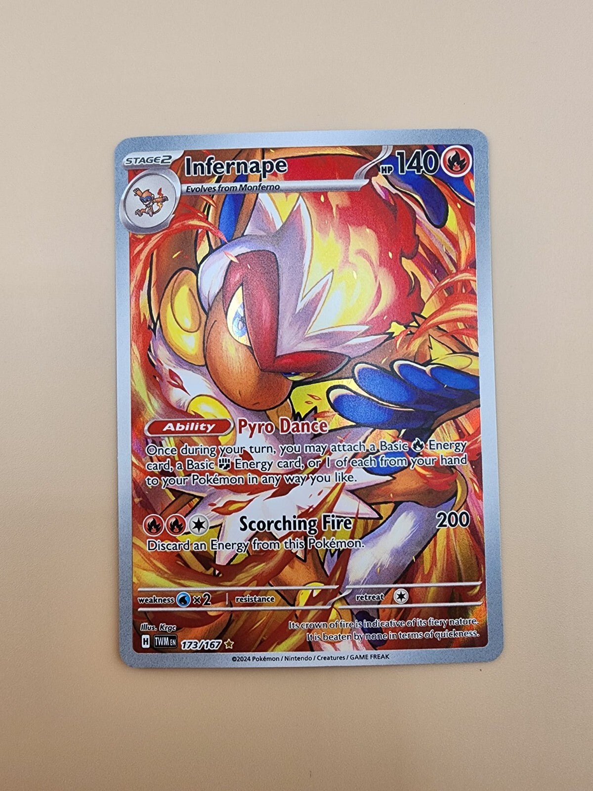 Infernape 173/167 Sv06: Twilight Masquerade Holo Near Mint (NM)