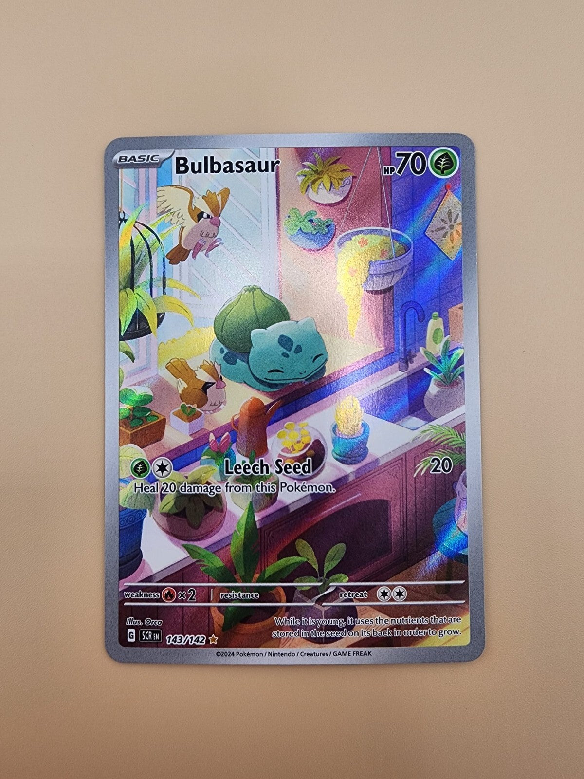 Bulbasaur 143/142 Sv07: Stellar Crown Holo Near Mint (NM)