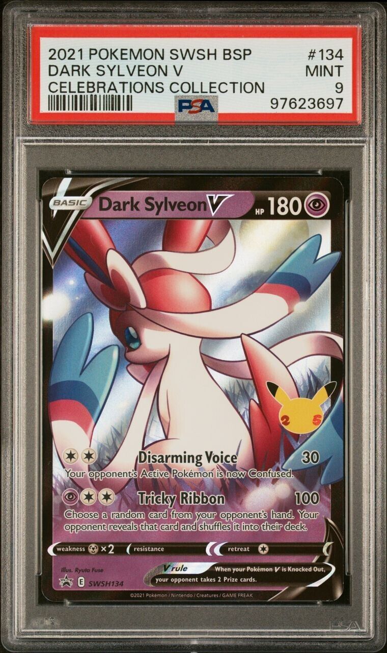 2021 Pokemon SWSH Celebrations Collection Star Promo #134 Dark Sylveon V PSA 9