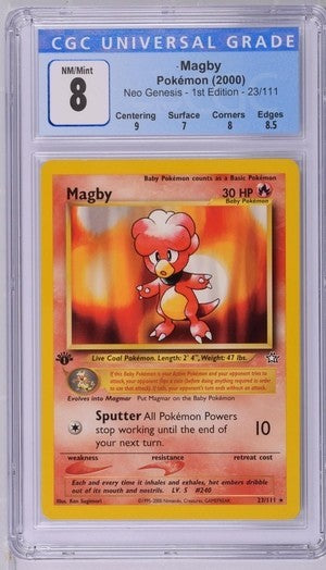 Neo Genesis 23 Magby 1st Edition CGC 8 - Subgrades