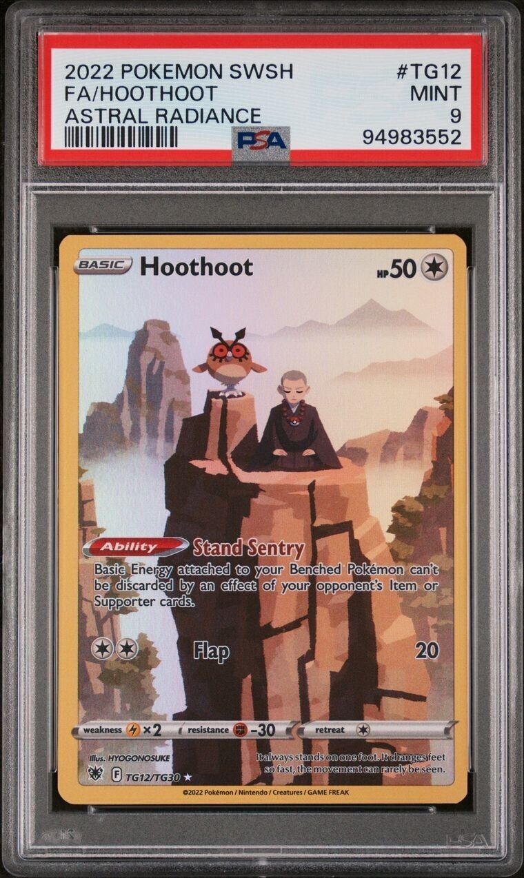 2022 Pokemon HOOTHOOT TG12/TG30 Full Art Pokemon SWSH Astral Radiance PSA 9 Mint