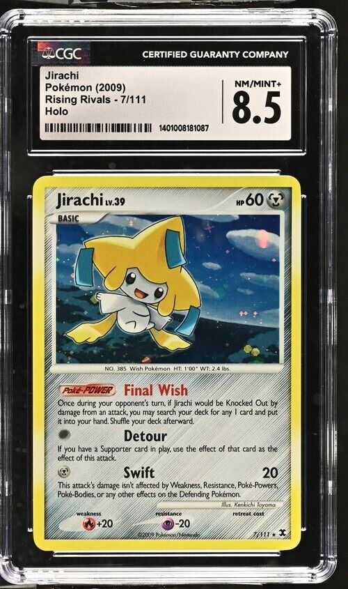 2009 Pokemon Platinum Rising Rivals JIRACHI 7/111 Reverse Holo CGC 8.5 MINT