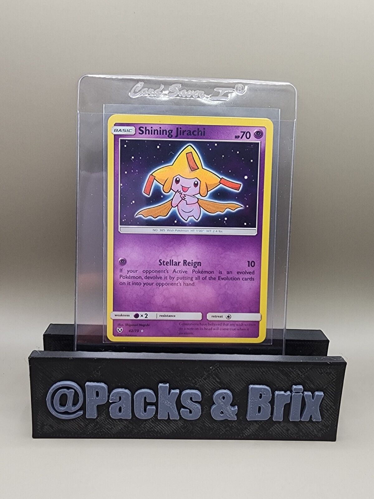 Pokémon TCG Shining Jirachi Shining Legends 42/73 Holo Shiny Holo Rare