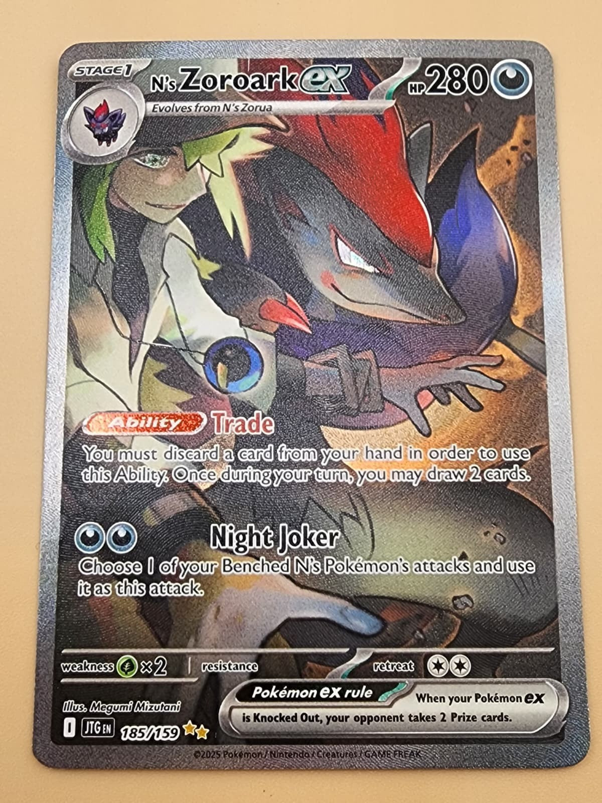 N's Zoroark ex 185/159 Sv09: Journey Together Holo Near Mint (NM)