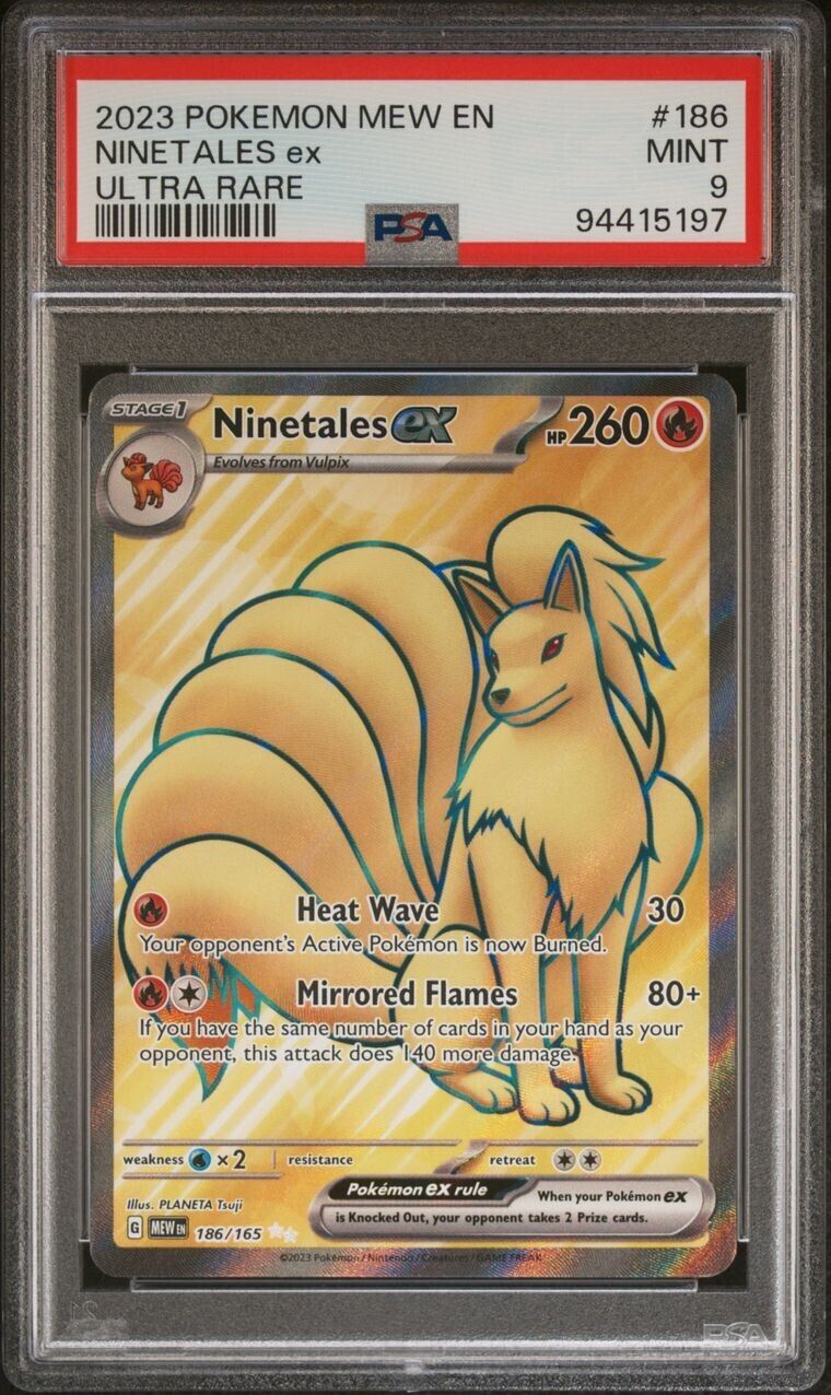 Ninetales Ex Full Art 2023 Pokemon 151 MEW Ultra Rare #186 PSA 9