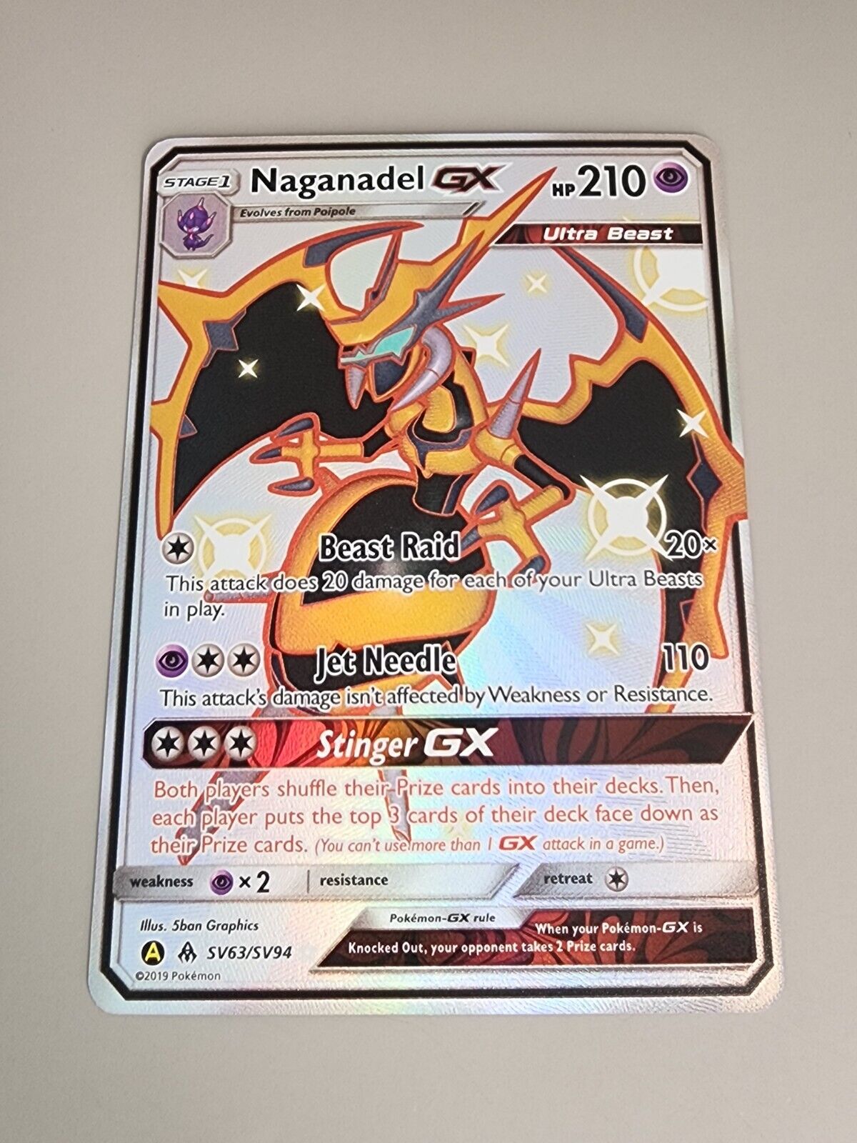 Naganadel GX SV63/SV94 Hidden Fates: Shiny Vault Holo