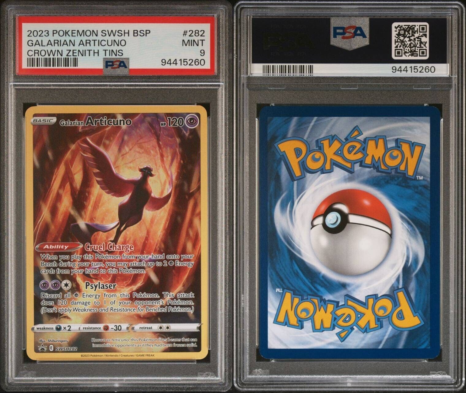 PSA 9 Galarian Articuno SWSH282 Black Star Promo Pokemon Card