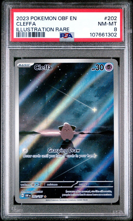 Cleffa 202/197 Sv03: Obsidian Flames Holo PSA 8
