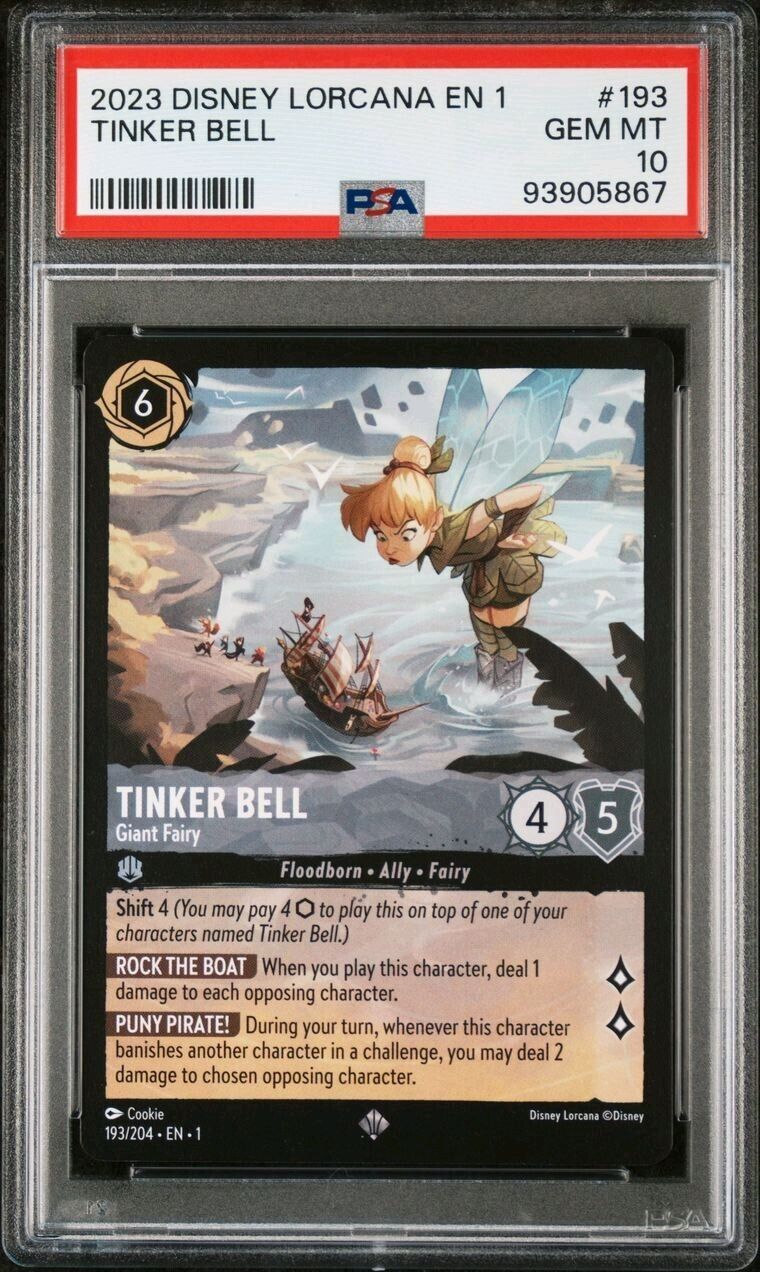 2023 Disney Lorcana Chapter 1 Tinker Bell Giant Fairy #193 PSA 10 Gem Mint