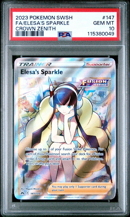 2023 Pokemon SWSH Crown Zenith #147 Full Art Elesa's Sparkle PSA 10 Gem Mint
