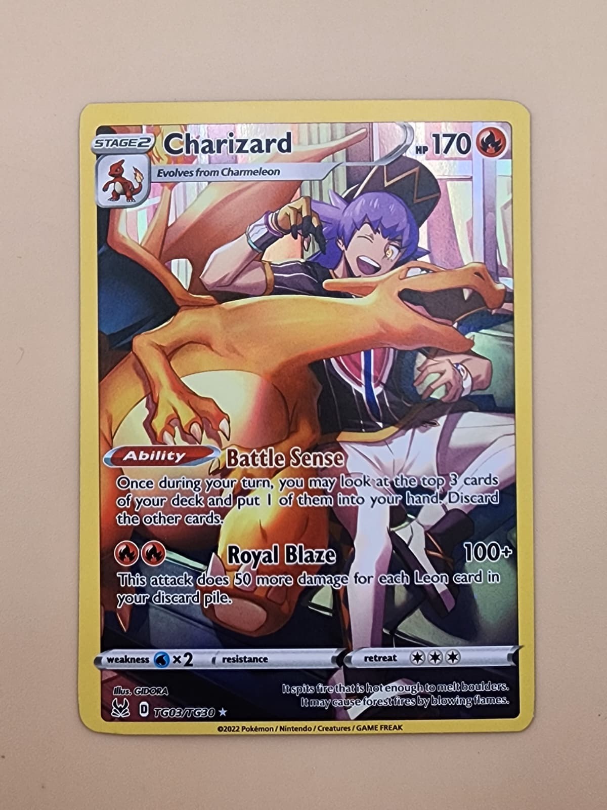 Charizard TG03/TG30 Swsh11: Lost Origin Trainer Gallery Holo Lightly Played (LP)