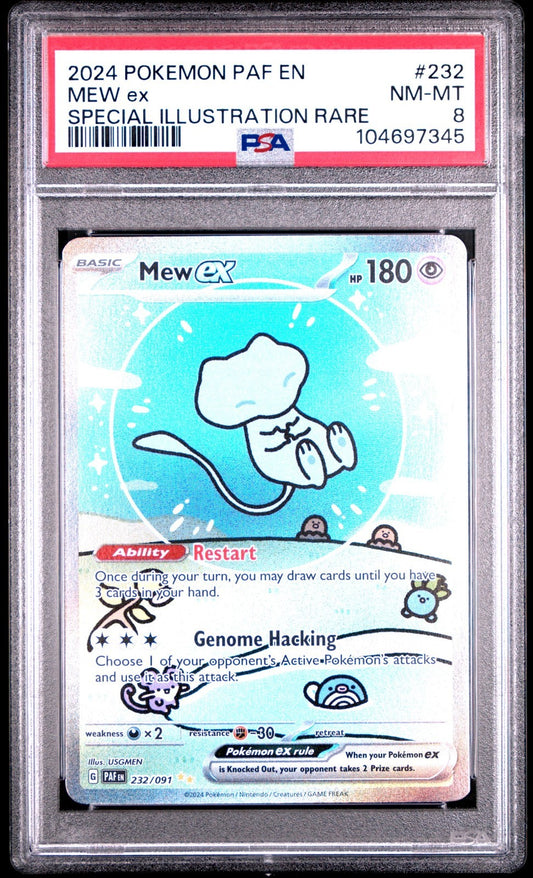2024 POKEMON PAF EN-PALDEAN FATES SPECIAL ILLUSTRATION RARE #232 MEW EX PSA 8